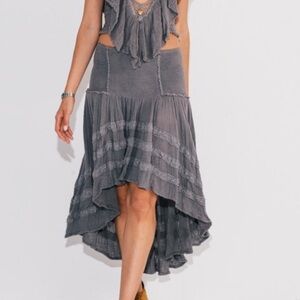 Jen's Pirate Booty Slate Blue Seloustian Convertible High-Low Skirt/Dress Medium